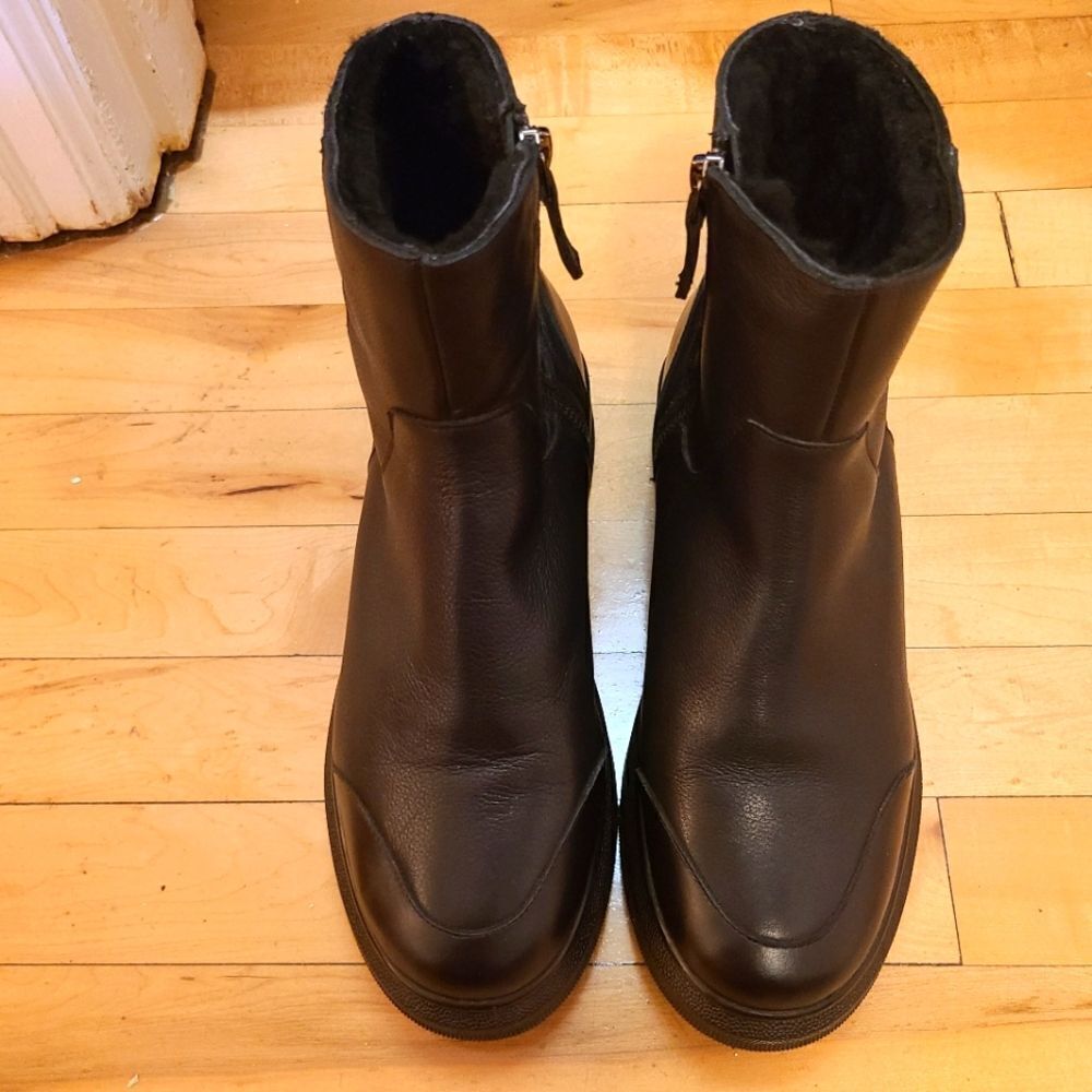 Black Leather Ankle Boots - Picture 3 of 9
